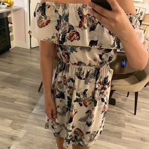 Strapless floral dress